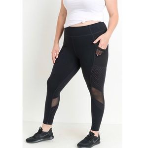 Plus Highwaist dot mesh leggings